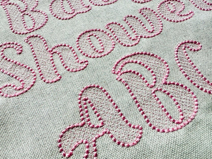 Puffy Bean Stitch Outline Handwritten Font