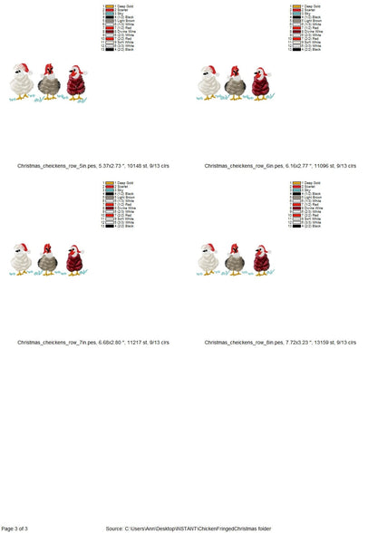 Christmas chhicken Santa Set of 3