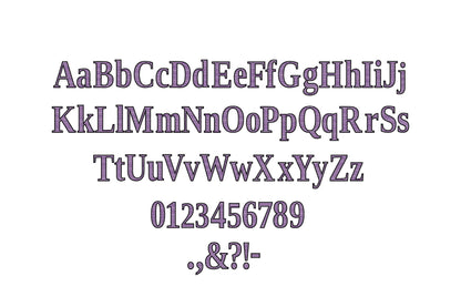 Block Striped Font Satin Stitch