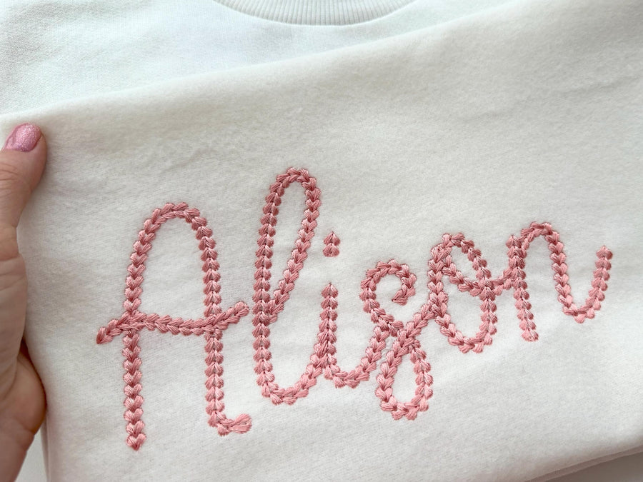 Extra Bold Chain Stitch Handwritten Font Alison