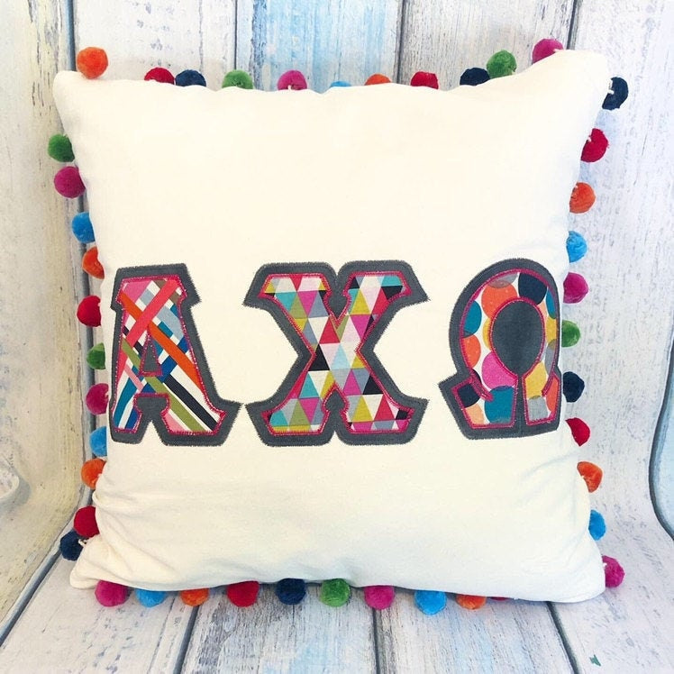 Classic Sororities Greek Font Zig Zag Applique