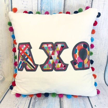 Classic Sororities Greek Font Zig Zag Applique