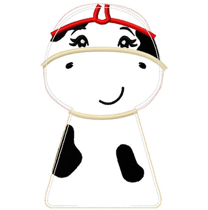 Pretty Doll Cow Set of 2 ITH