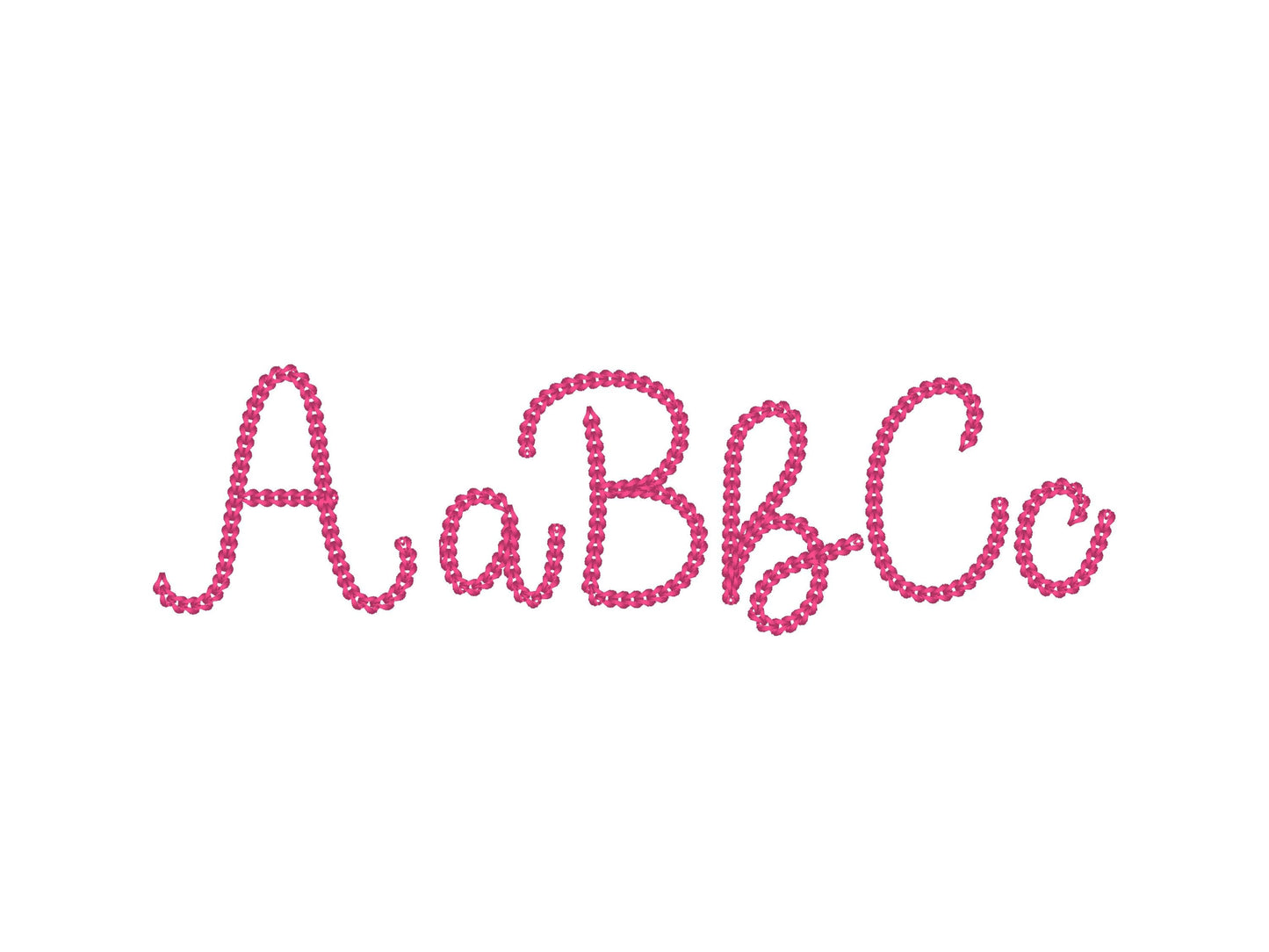 Small Bold Dense Chain Stitch Font