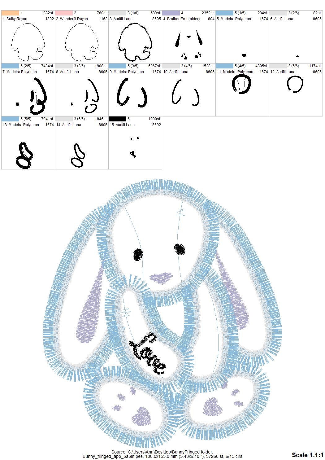 Fringed Bunny Floppy Ears