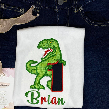 T-Rex Indominus Dinosaur and Birthday Numbers