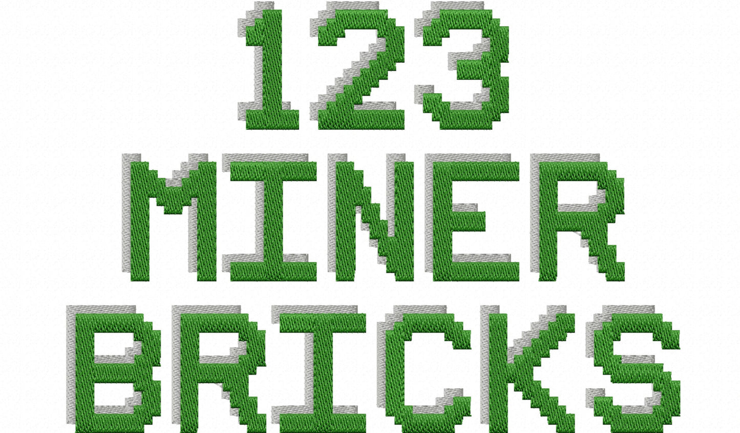 Miner Bricks Pixel Shadow Font