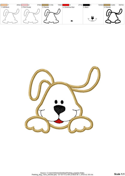 Cute Peeking Puppy Set of 3