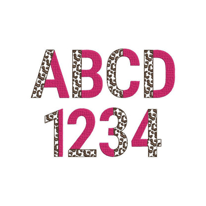 Leopard Spots and Fill Stitch Duotone Split Font