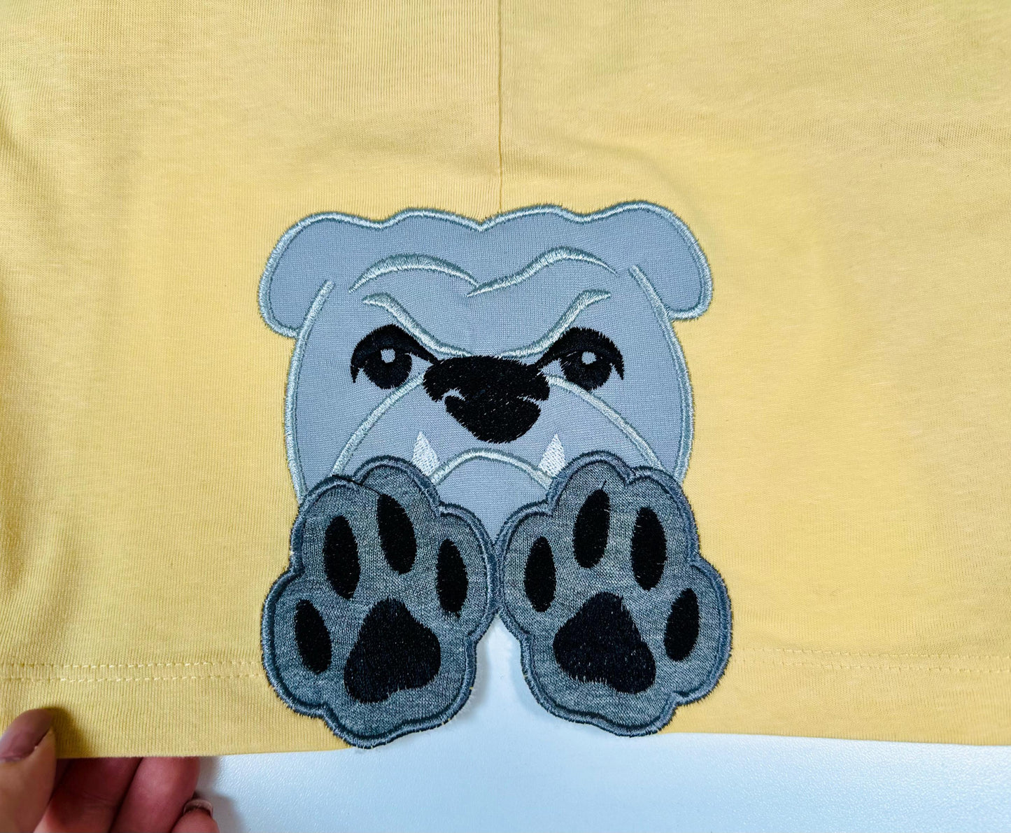 Bulldog and Paw Applique