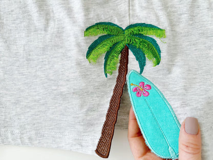 Summer Beach Palm And Surfing Board