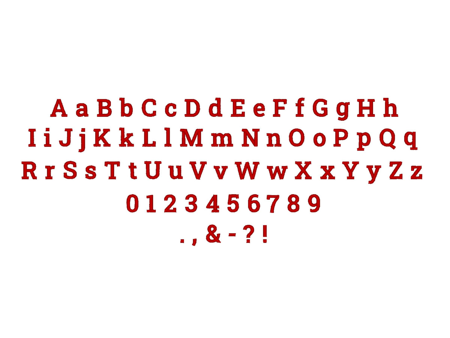 Mini Satin Stitch Block Font