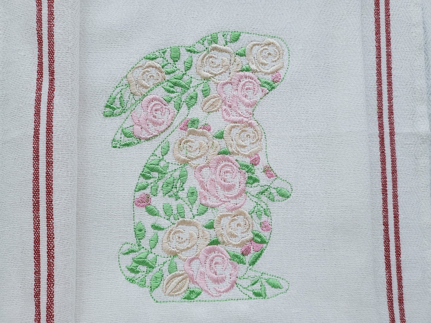 Floral Easter Bunny Silhouette