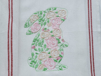 Floral Easter Bunny Silhouette