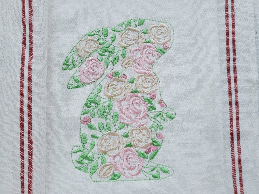 Floral Easter Bunny Silhouette