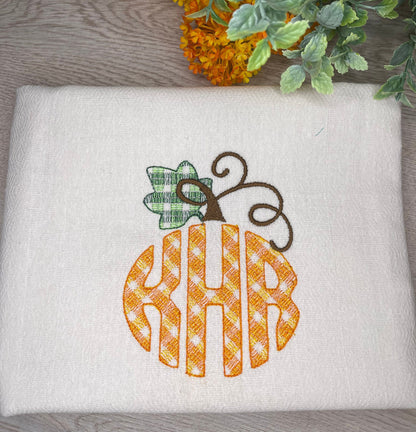 Fall Pumpkin Oval Circle Monogram Font