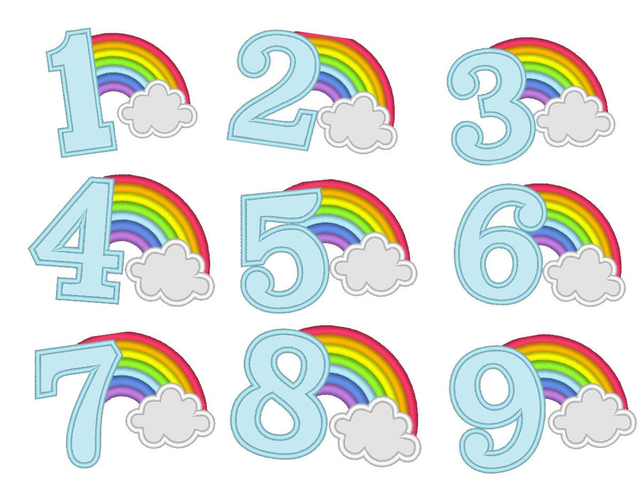 Rainbow in Cloud Birthday Numbers