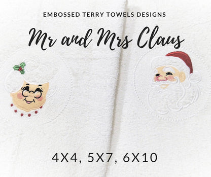 Embossed Mr And Mrs Santa Claus