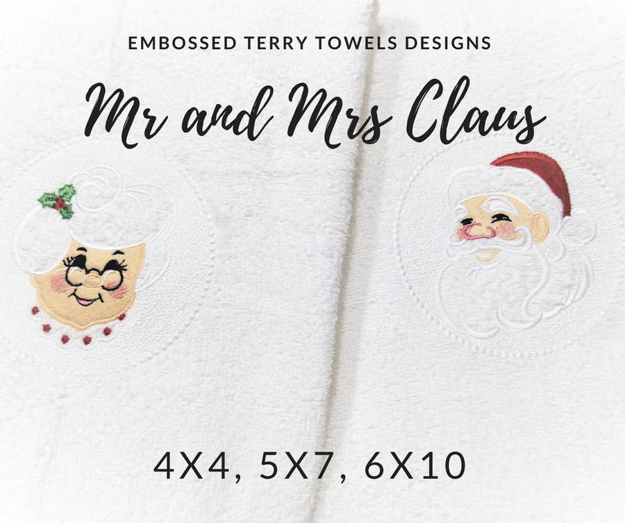 Embossed Mr And Mrs Santa Claus