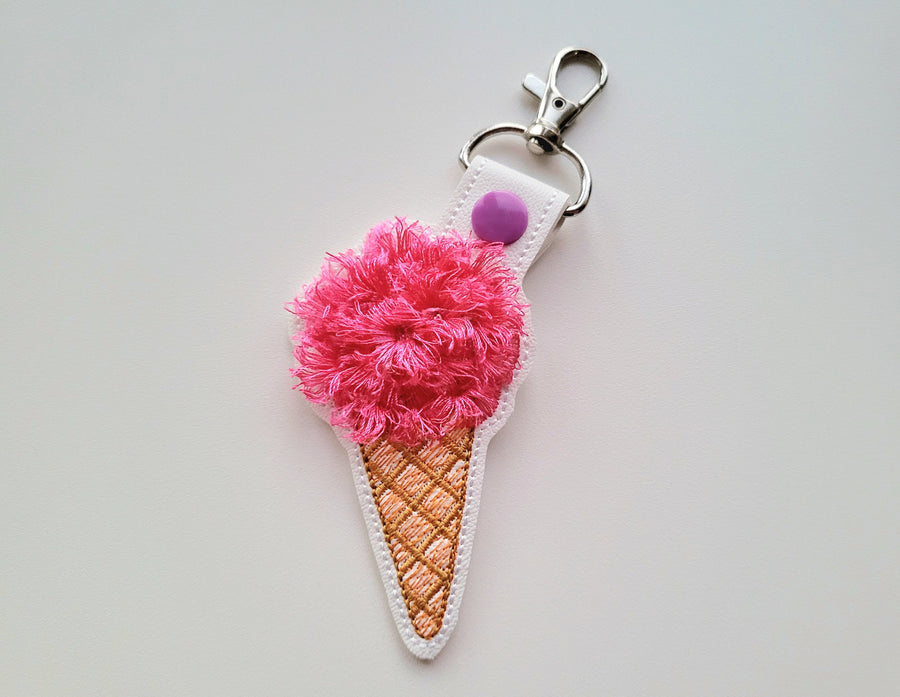 Fringed Ice Cream Cone Keychain