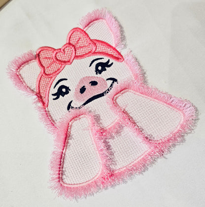 Cute Little Fringed Pig Piggie Piggy