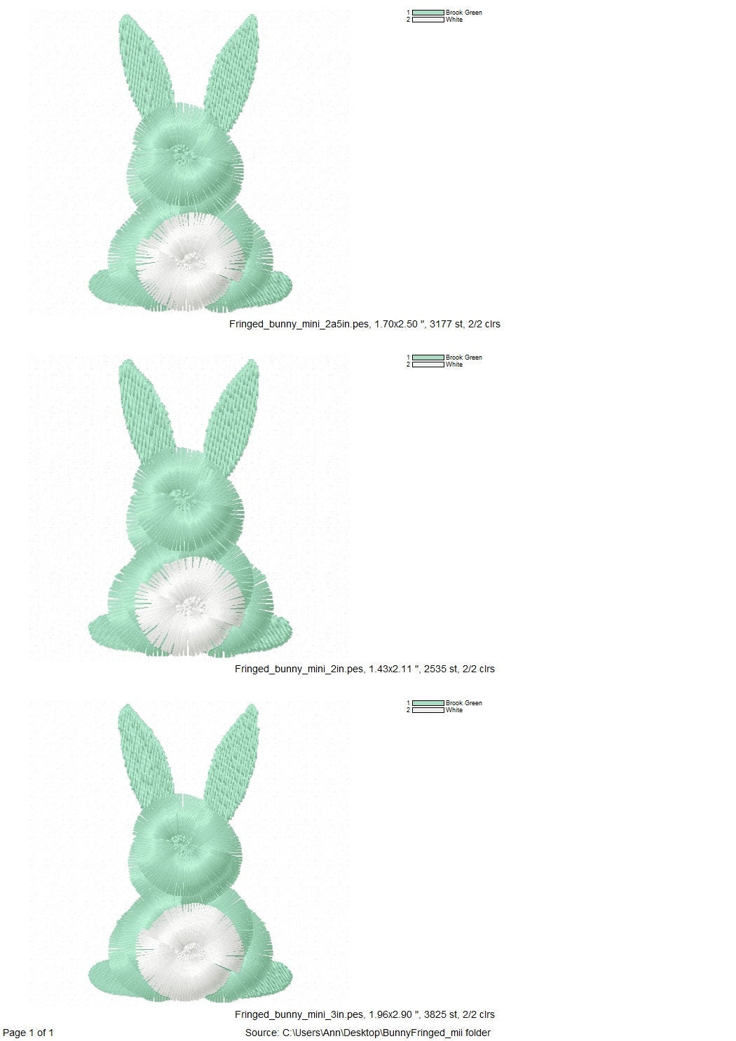 Mini Fringed Easter Bunny