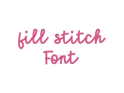 Fill stitch handwritten Font alphabet letters kids baby name monogram