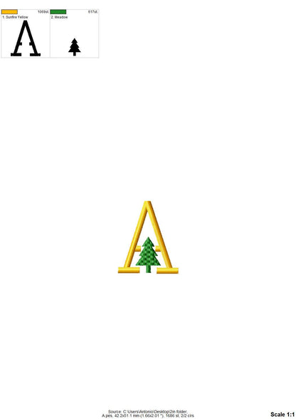 Christmas Tree Font Set of 2