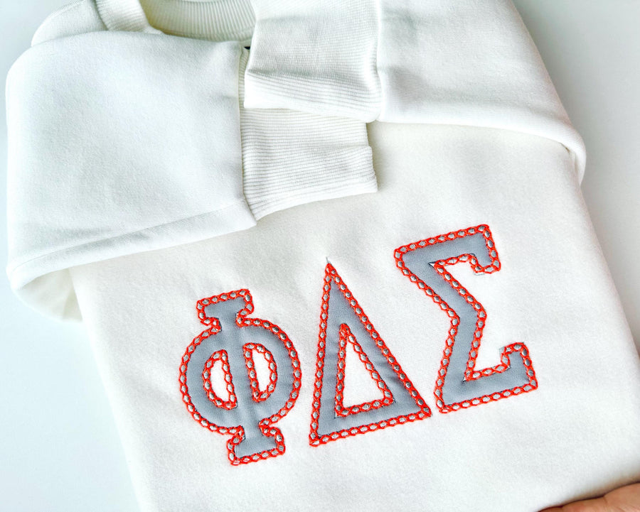 Big Sororities Greek Font Applique