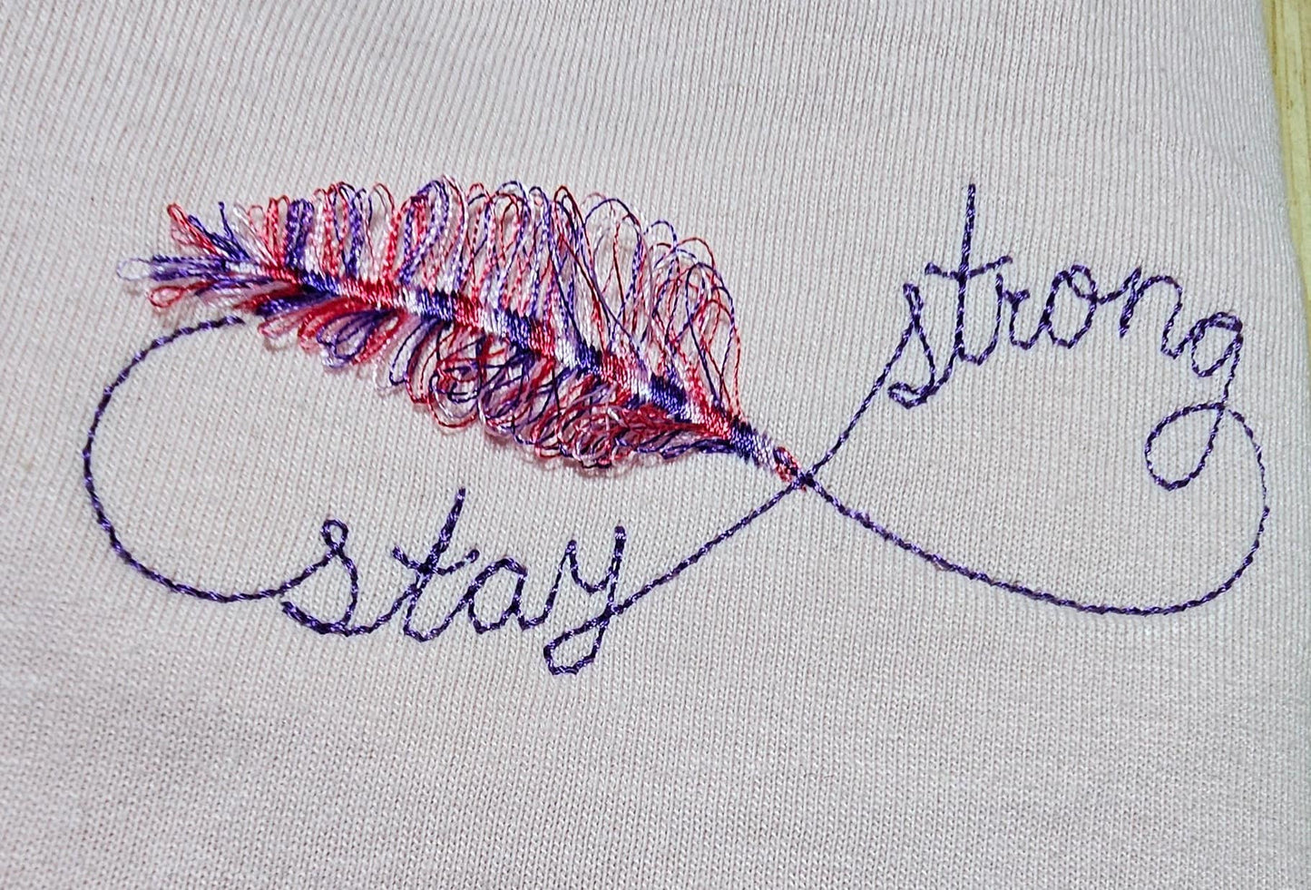 Stay Strong Fringed Feather machine embroidery designs bold Saying