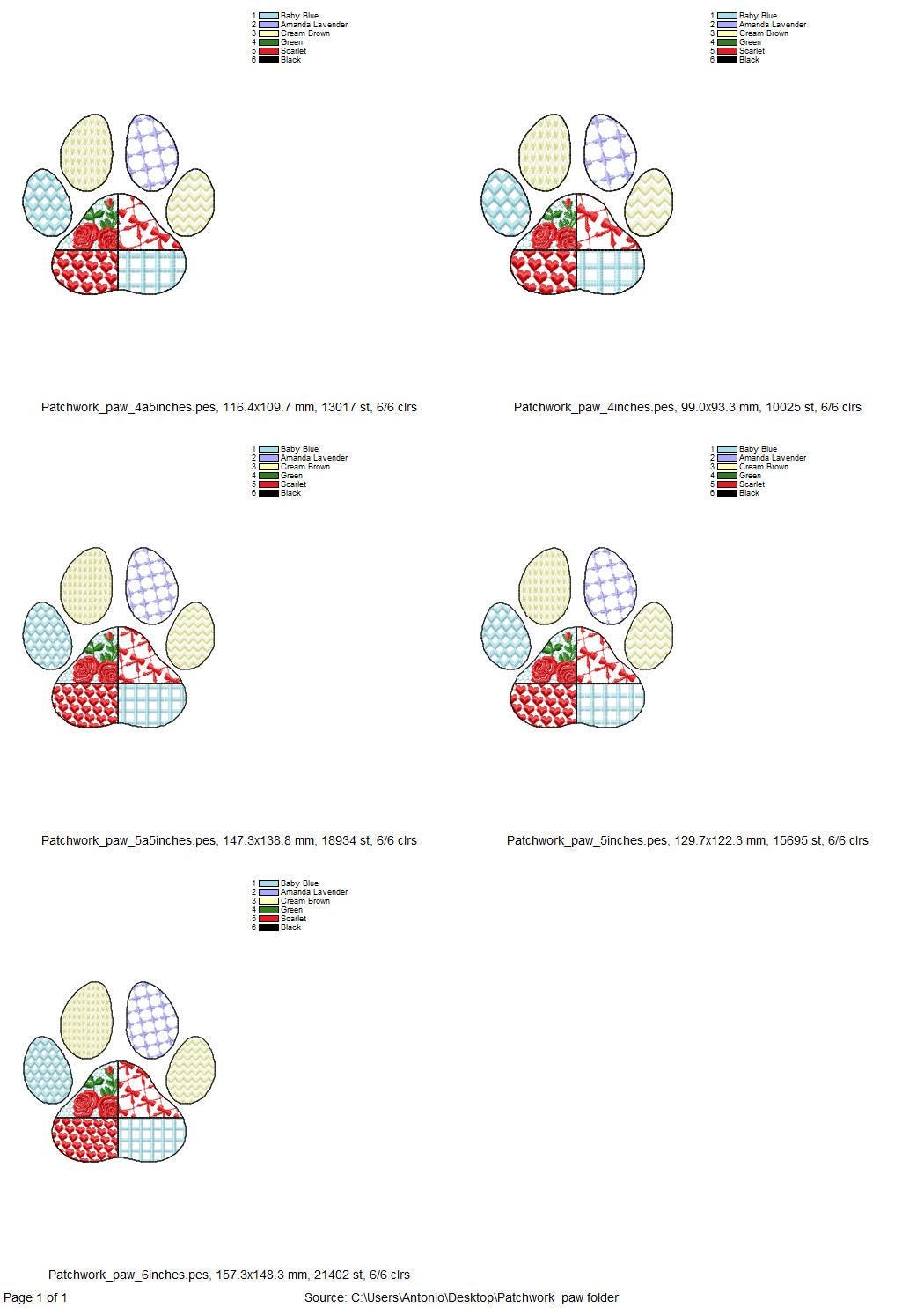 Patchwork Patterned Paw