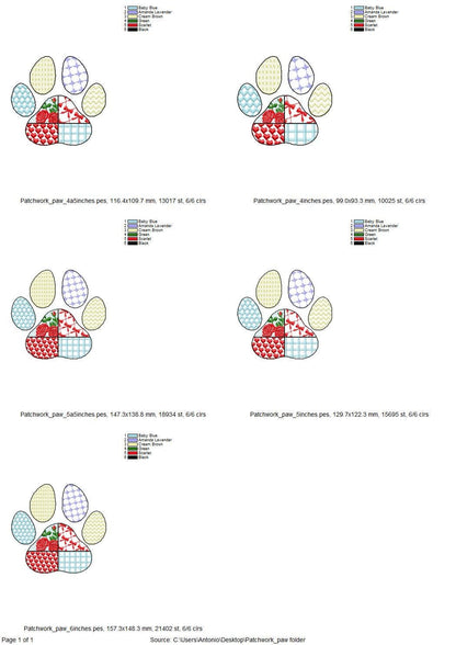 Patchwork Patterned Paw