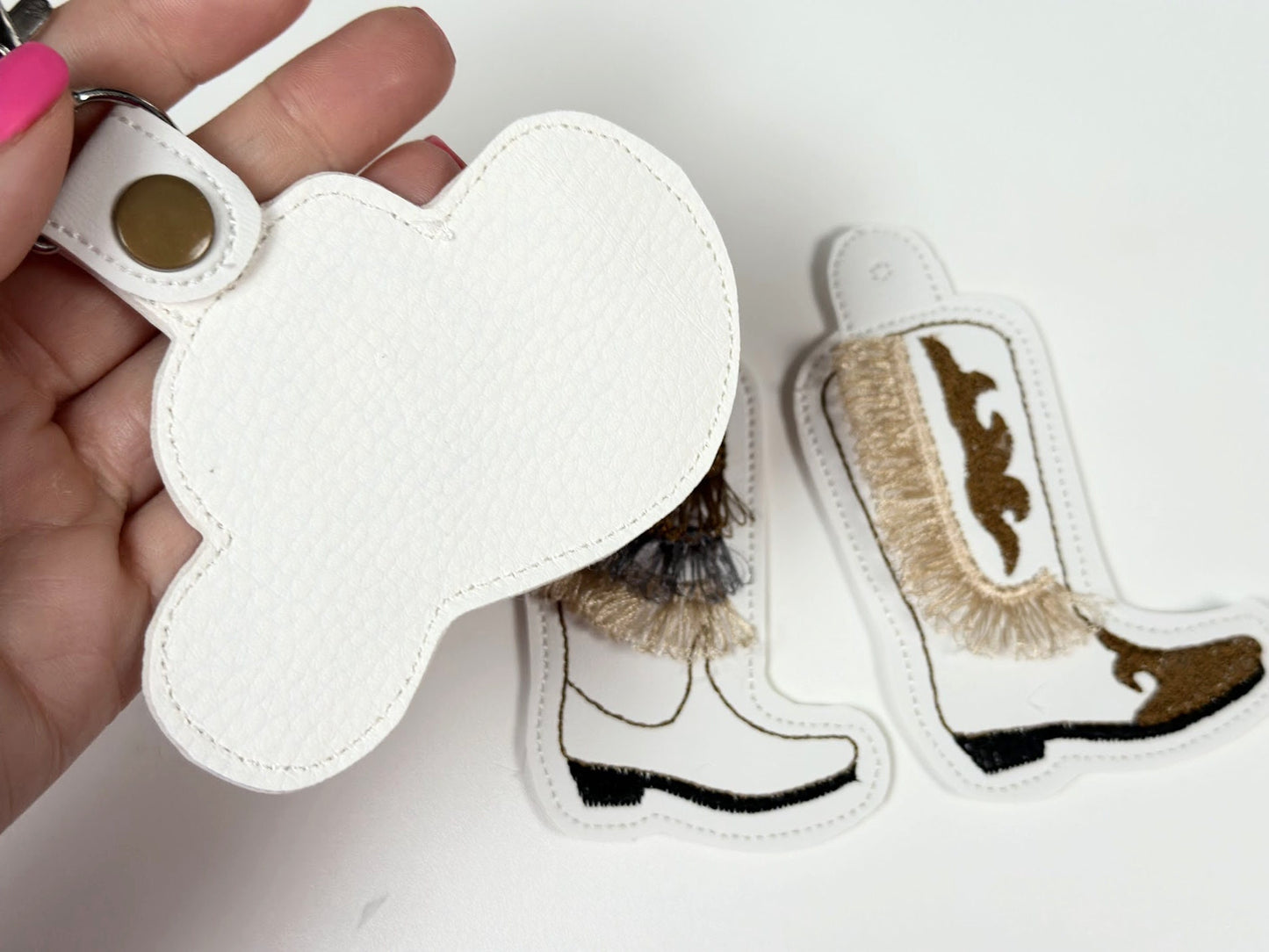 Fringed Hot Cowboy Boots and Hat Keychain