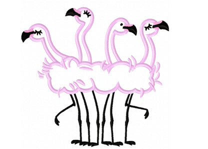 Flamingo Applique Flock of 4