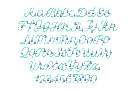 Fringed tassels Fiesta Font line satin stitch alphabet machine