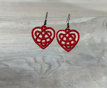 Celtic Knot Heart Earrings Charm