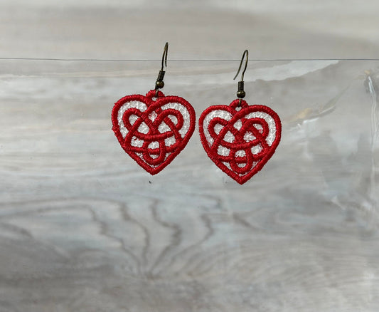 Celtic Knot Heart Earrings Charm