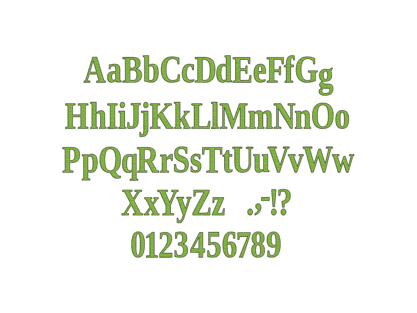 Fill Stitch Block Font Falala