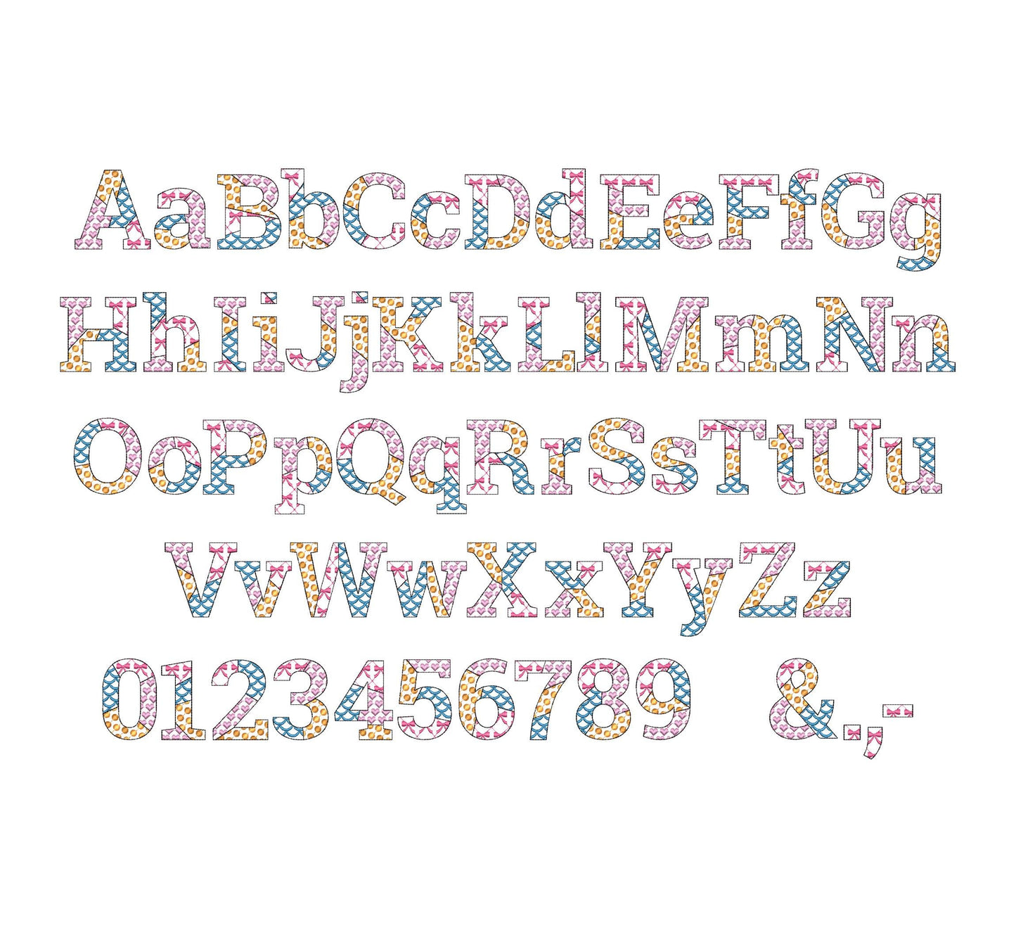 Patchwork Patterned Block Font