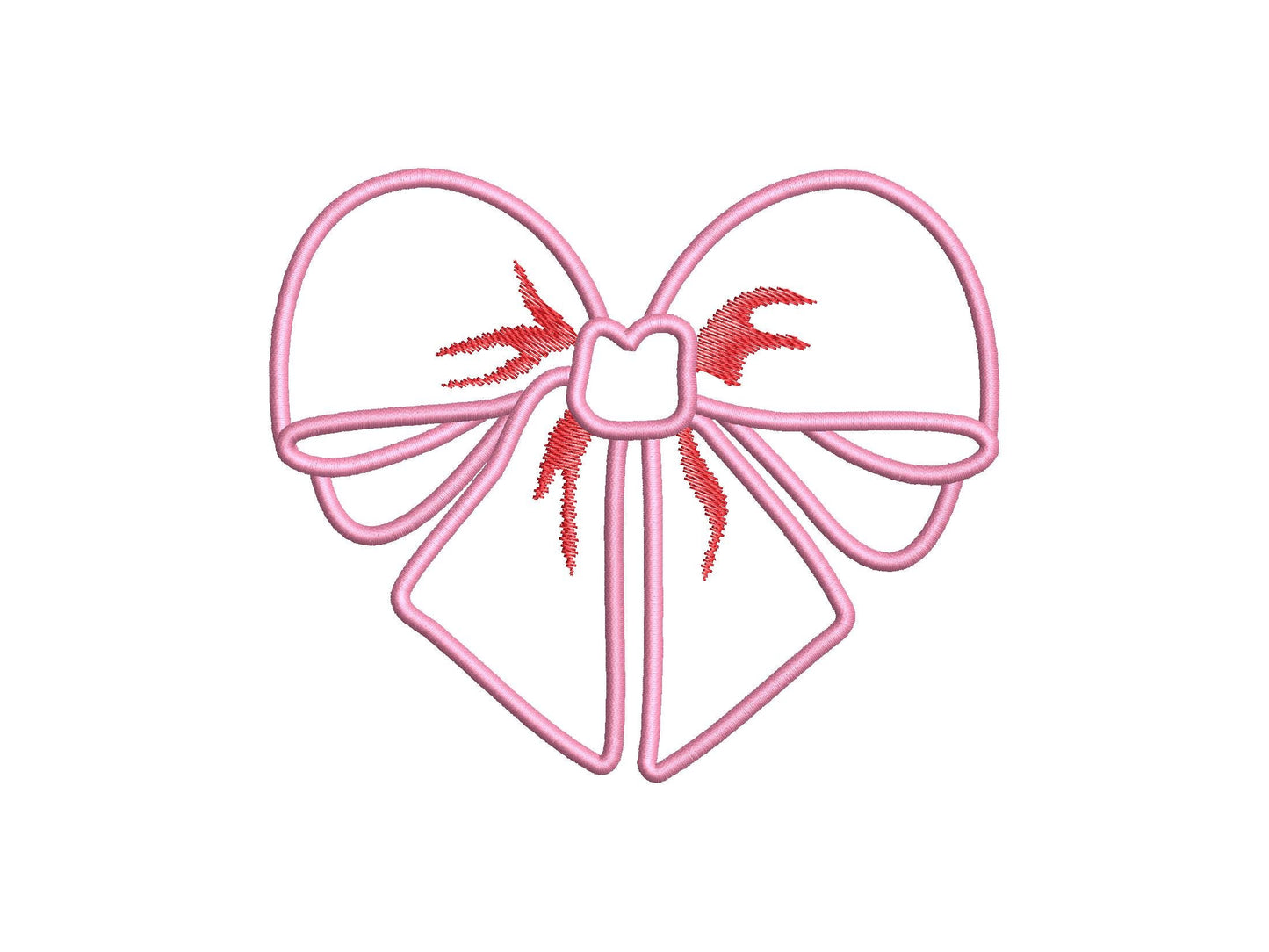 Valentine Heart Split Side Bow Applique