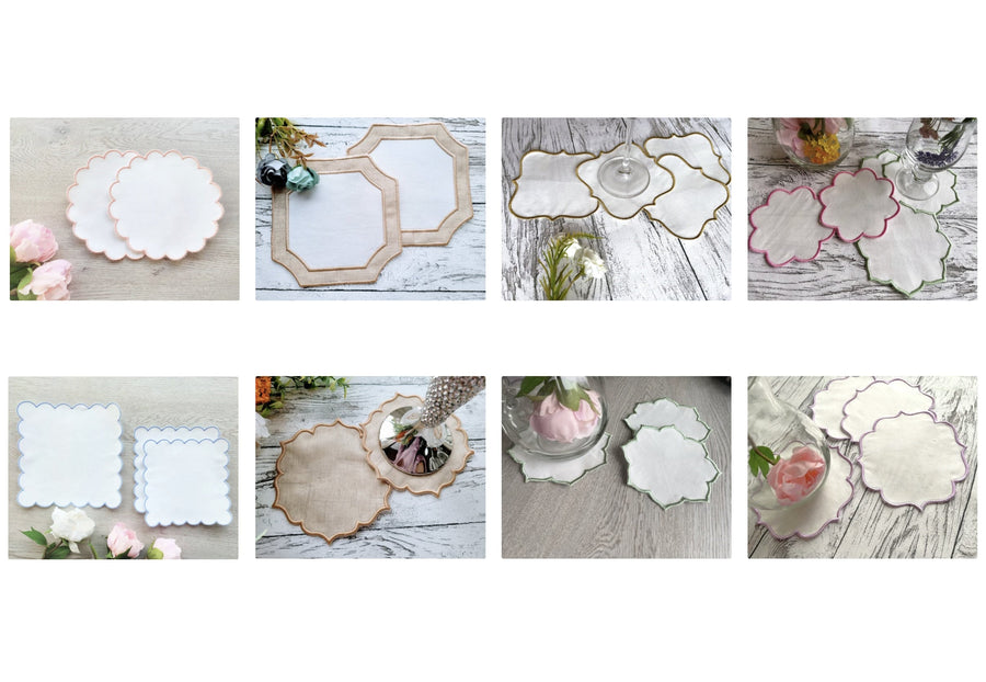 Napkin Doily Coaster Set of 8