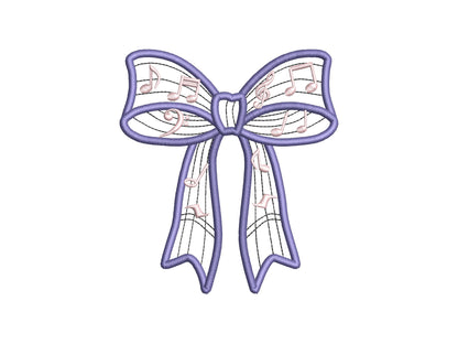 Music Notes Bow Applique