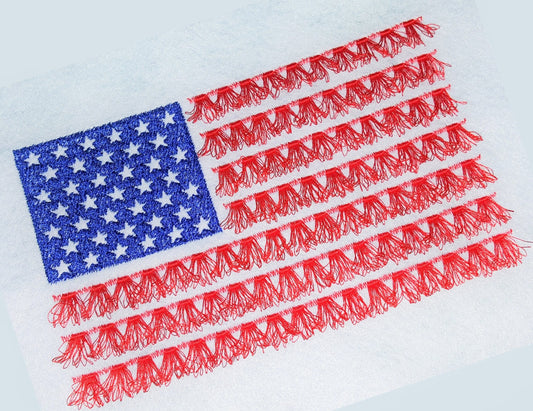 Patriotic Stars And Stripes Fringed Flag