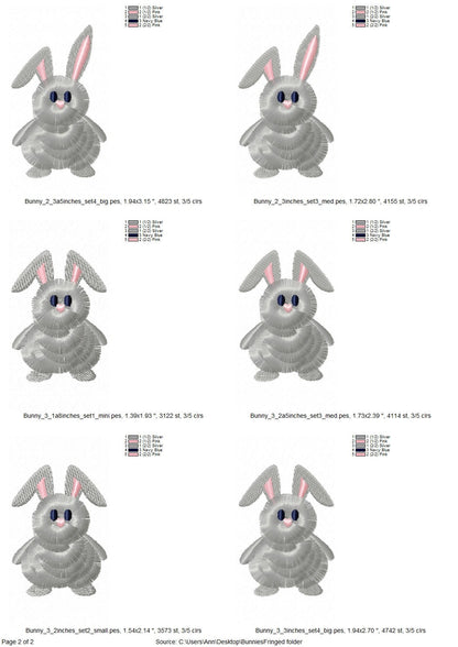 Fringed Easter Bunny Set of 3