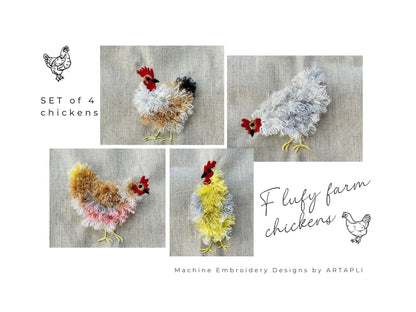 Fringed Chicken Set of 4
