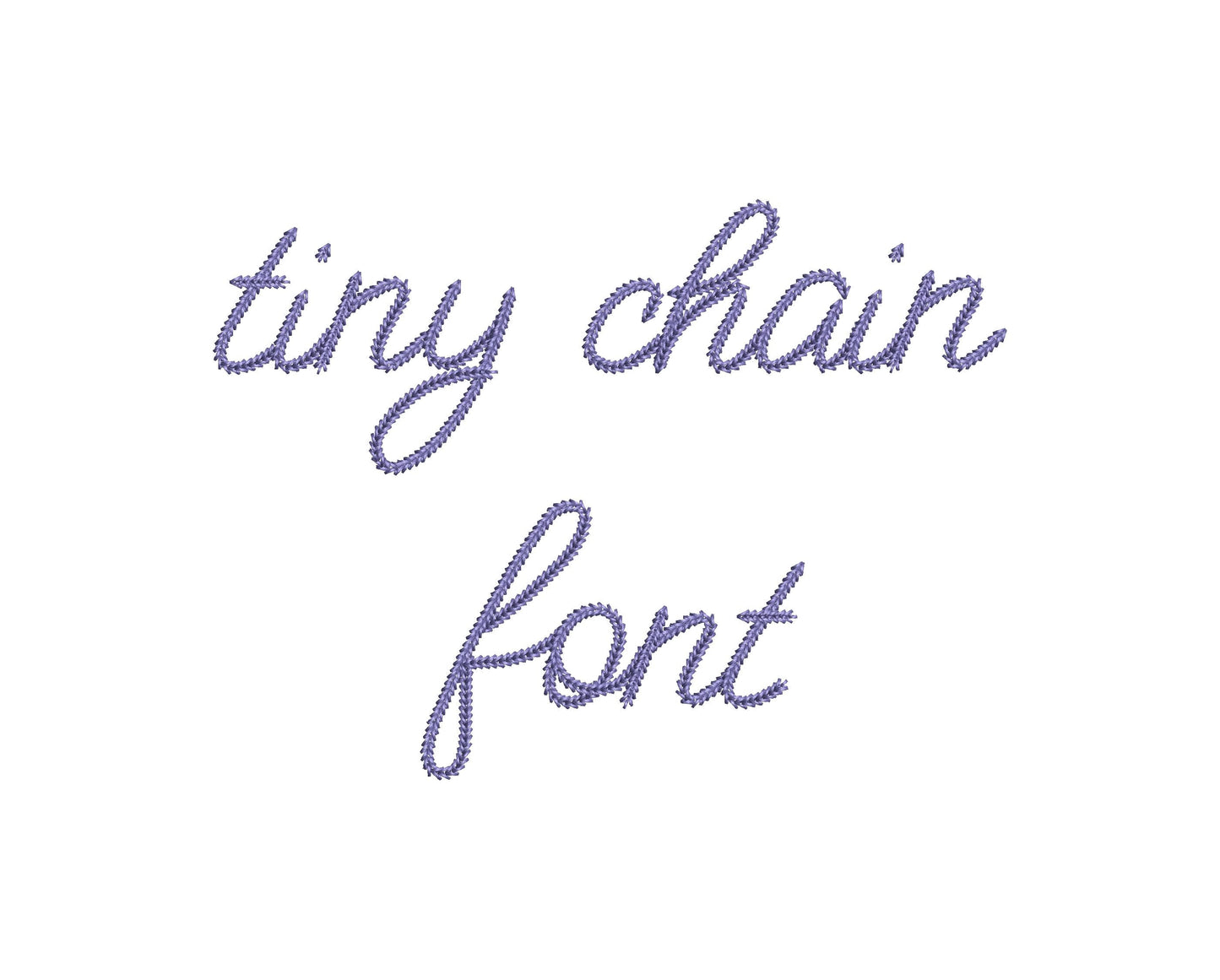 Tiny Chain FONT machine embroidery designs small sizes 1 up to 3 inch