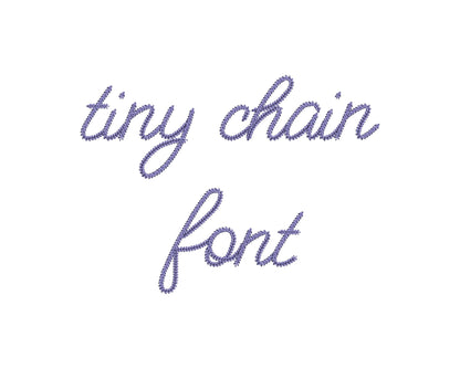 Tiny Chain FONT machine embroidery designs small sizes 1 up to 3 inch