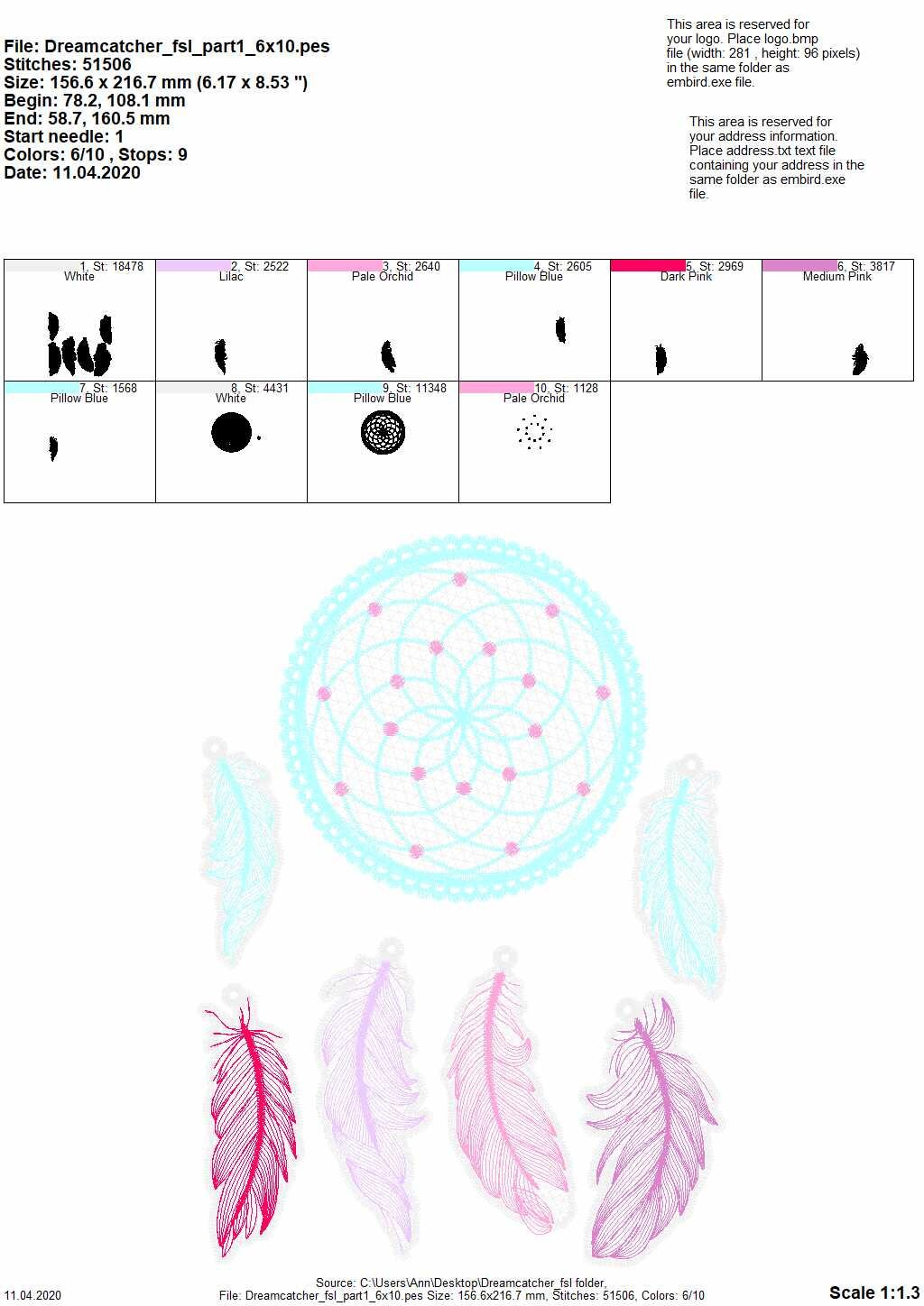 Dream Catcher with Feathers ITH