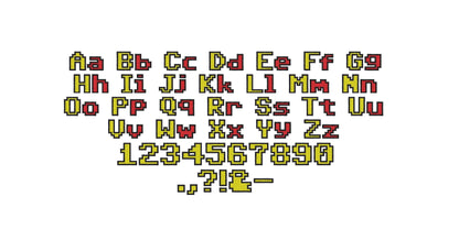 Fill Stitch Miner Bricks Pixel Font