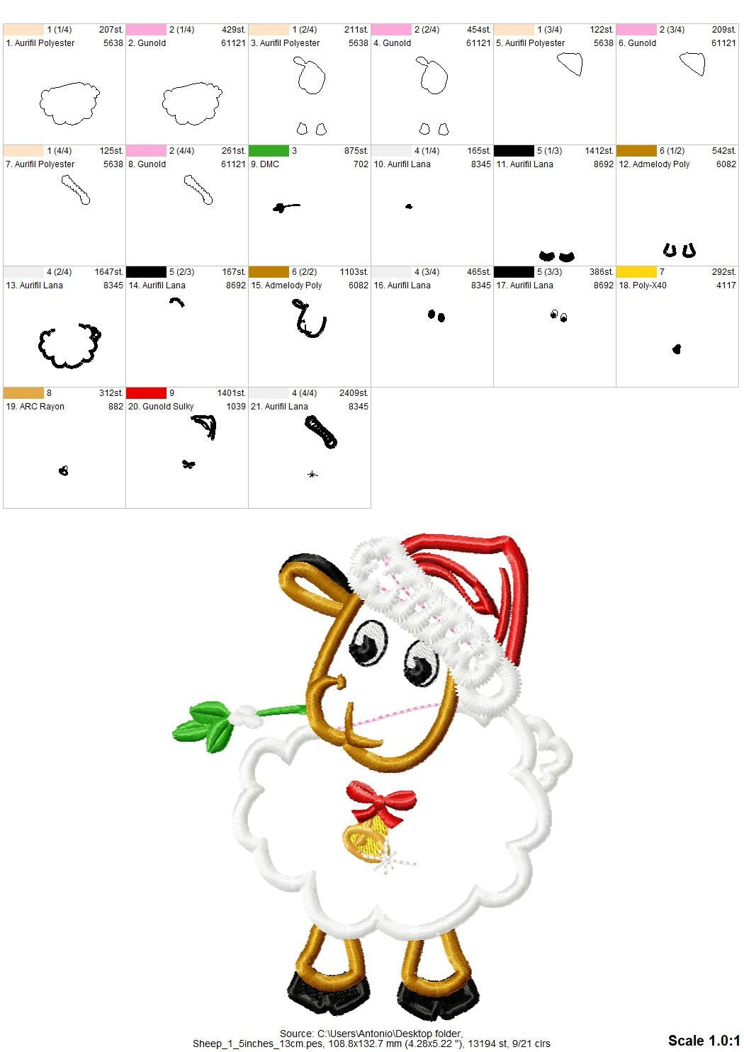 Christmas Sweet Sheep Applique